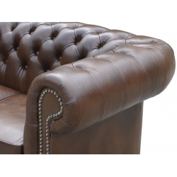 Sofa skórzana Chesterfield 2-osobowa