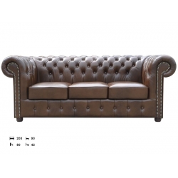 Sofa skórzana Chesterfield 3-osobowa